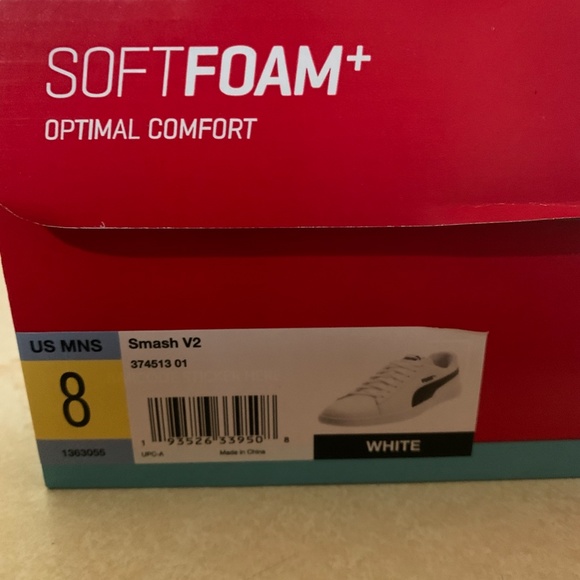 Puma 'Smash V2' M8 W9.5 Whit Athletic sneaker shoe - Picture 4 of 4